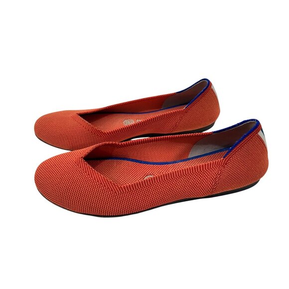 Rothys Womens Orange Loafer Flats Size 7.5 Sustainable Knit Material Lightweight - Picture 10 of 16